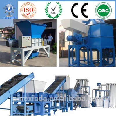 rubber and steel wire separation process tire shredder for sale